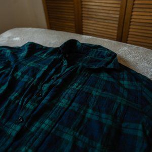 Uniqlo Green and Blue Flannel